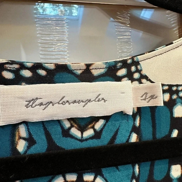 T-Bags Los Angeles Cream & Teal Maxi Dress Plus Size 1X NWOT - Picture 6 of 9